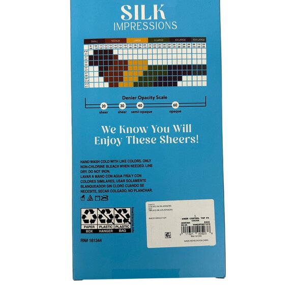Silk Impressions Sheer All Day Control Top Pantyhose 4 Pairs L Cocoa 20 Denier - Picture 5 of 11